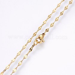 Collares de cadena de 304 acero inoxidable, con cierre de langosta, dorado, 19.69 pulgada (50 cm), 2x0.4mm, link: 4x2x0.4 mm