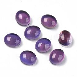 Кабошоны из стекла, кабошоны изменяющие цвет настроения, овальные, фиолетовые, 12x10x6.5 мм