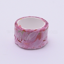 DIY Scrapbook, Paper Decorative Adhesive Tapes, Flower Pattern, Pink, 20mm
