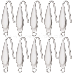 Sunnyclue 80 Stück 316 Ohrringhaken aus chirurgischem Edelstahl, Ohrhaken, Edelstahl Farbe, 20x4.5x1 mm, Bohrung: 1.2 mm, Stift: 0.8 mm