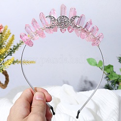 Rohe natürliche Quarz-Haarbänder, Dreimond-Haarbänder aus Metall, für weibliche Mädchen, rosa, 180x125x20 mm