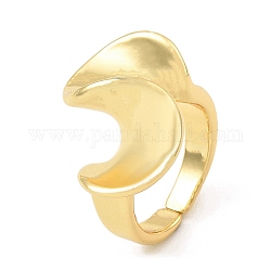 Twist Wave Rack Plating Brass Open Cuff Rings for Women, Cadmium Free & Lead Free, Real 18K Gold Plated, US Size 7(17.3mm)