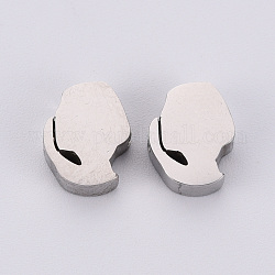 304 Stainless Steel Beads, Laser Cut, Girl, Stainless Steel Color, 10x8x3mm, Hole: 1.5mm