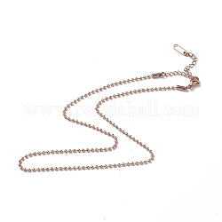 Ионное покрытие (ip) 304 ожерелье из шариковой цепи из нержавеющей стали для мужчин и женщин, розовое золото , 15.91 дюйм (40.4 см)