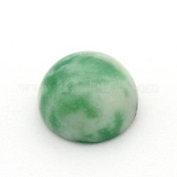 Купол / полукруглый натуральный зеленый пятно яшма кабошоны, undye, 10x5 мм