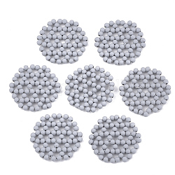 Perles tissées acryliques peintes par pulvérisation, Style mat, plat rond, gris foncé, 27~29x3mm