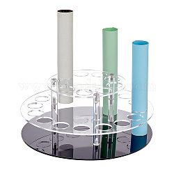 Porta organizer per cosmetici in acrilico trasparente rotondo girevole a 2 livello, con base nera, per il rossetto, deposito di trucco, chiaro, prodotto finito: 21x8 cm, su 22 pc / insieme