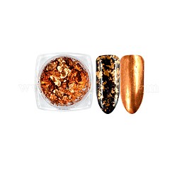 Polvo de brillo de uñas nail art glitter, diy decoración de uñas de arte, naranja, 0.2 g / caja