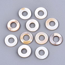 Естественные пресноводные оболочки соединительные кольца, кольцо, цвет морской раковины, 11x2 мм, внутренний диаметр: 5 мм