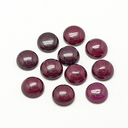 Натурального белого нефрита кабошонов, окрашенные, полукруглые / купольные, средне фиолетовый красный, 12x5 мм