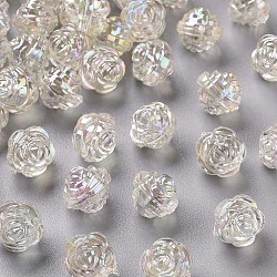 Perline acrilico trasparente, ab colore, fiore, chiaro, 11.5x11.5mm, Foro: 1.8 mm, circa 780pcs/500g