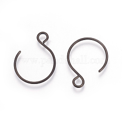 304 in acciaio inox ganci orecchino, con anello orizzontale, elettroforesi nera, 18.5x14mm, Foro: 2.5 mm, ago :0.8mm