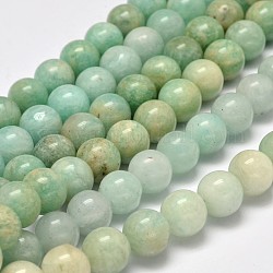 Grade B Natural Amazonite Round Bead Strands, 6mm, Hole: 1mm, about 63pcs/strand, 15.5 inch