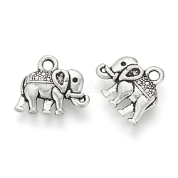 Charms in lega stile tibetano, elefante,  cadmio& piombo libero, argento antico, 12x14x3mm, Foro: 1.5 mm