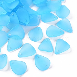 Pendentifs acryliques mats transparents, Pétalin, bleu profond du ciel, 17x14x2.5mm, Trou: 1.8mm, environ 2330 pcs/500 g