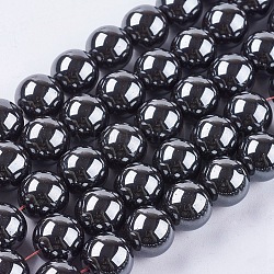 Non magnetici perle ematite sintetico fili, tondo, 12mm, Foro: 1.5~2 mm, circa 34pcs/filo