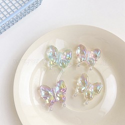 Perline acrilico trasparente, farfalla, chiaro ab, 29.9x29.4x10.4mm, Foro: 2.5 mm