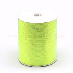Double Face Satin Ribbon, Polyester Ribbon, Green Yellow, 1/8 inch(3mm) wide, about 880yards/roll(804.672m/roll)