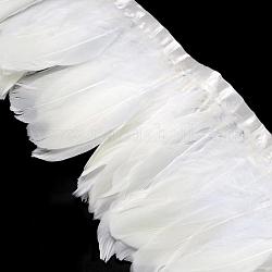 Gallina moda accesorios cadena paño pluma de disfraces, blanco, 100~180x38~62mm, aproximamente 2 m / bolsa