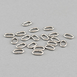 304 anelli di salto aperti in acciaio inossidabile anelli di salto ovali, colore acciaio inossidabile, 6.5x5x1.2mm