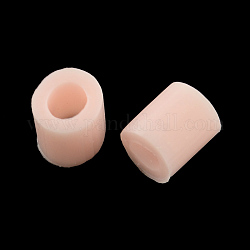 Recharges de perles à repasser en PE, Tube, rose brumeuse, 8.5~9x9~9.5mm