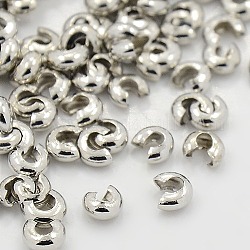 Hierro chafas cubiertas, de color platino, tamaño: aproximamente 5 mm de diámetro, agujero: 1.5~1.8 mm