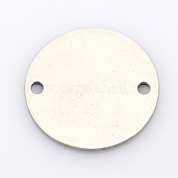 Connecteurs plats ronds 201 en acier inoxydable, couleur inoxydable, 16x1mm, Trou: 1.5mm