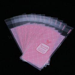 Bolsas de celofán de plástico rectángulo, para envases de pintalabios, color de rosa caliente, 13x5 cm, espesor unilateral: 0.035 mm, medida interior: 10x5 cm, aproximamente 96~100 unidades / bolsa