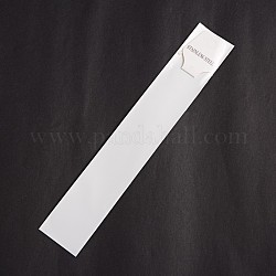 Sacchetti di cellofan rettangolo, con schede di visualizzazione in cartone, parole in acciaio inossidabile sulla carta, bianco, 25x4.2cm, 