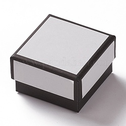 厚紙のジュエリーボックス  内部のスポンジ  ジュエリーギフト包装用  正方形  ホワイト  5.2x5.15x3.2cm