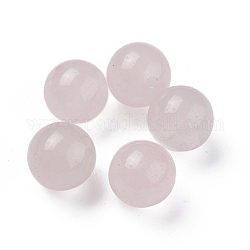 Natürlichen Rosenquarz Perlen, Hälfte gebohrt, Runde, 10 mm, Bohrung: 1.4 mm