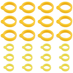 Gorgecraft 60Pcs 2 Style Silicone Pendant, for Electronic stylus & Lighter Making, Ring, Yellow, 29x13~24.5x7mm, Hole: 3mm, 30pcs/style