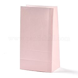 Rechteckige Kraftpapiertüten, keine Griffe, Geschenk-Taschen, rosa, 13x8x24 cm
