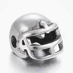 304ステンレス鋼ビーズ  サッカーヘルメット  アンティークシルバー  10x8x7mm  穴：2mm