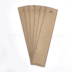 Karton Display-Karten, verwendet für 6 Paar Haarspangen, Rechteck, Bräune, 29.2x6.2x0.03~0.04 cm, Bohrung: 7 mm