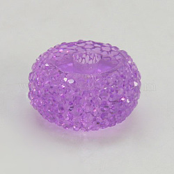 Resin Beads, Rondelle, Violet, 14x8mm, Hole: 3mm