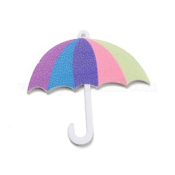 Colgantes de acrílico, paraguas, colorido, 41x44x2mm, agujero: 1.6 mm