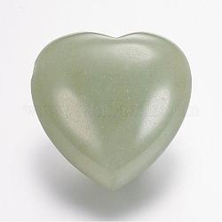 Perles d'agate d'aventurine vert naturel, cœur, 13x25x25mm, Trou: 2mm
