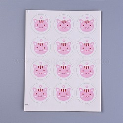Autocollants de bricolage, étiquette autocollant photo autocollants, forme de chat, rose, 16.15x12.2 cm