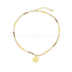 Pendentifs en inox, collier de perles pour femme, oeil, 15-3/4 pouce (40 cm)