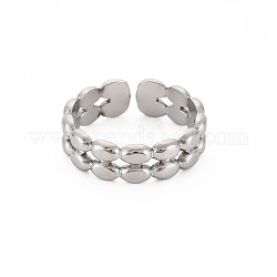 304 anillo abierto ovalado de acero inoxidable para mujer, color acero inoxidable, nosotros tamaño 9 1/4 (19.1 mm)