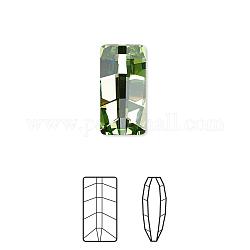 Cabochons en strass de cristal autrichien, 4524, passions de cristal, déjouer retour, rectangle facettes, 214 _peridot, 16x8x5mm