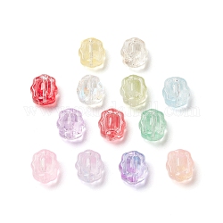 Spruzzare perle di vetro trasparente dipinte, twist ovale, colore misto, 12x10x6.5mm, Foro: 1 mm