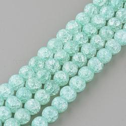Crackle sintetico perle di quarzo fili, tondo, tinto, turchese pallido, 8mm, Foro: 1 mm, circa 50pcs/filo, 15.7 pollice