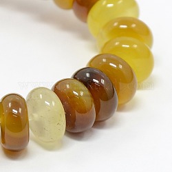 Natural Agate Rondelle Bead Strands, Dyed, Colorful, 10x5mm, Hole: 1mm, about 87pcs/strand, 14.9inch