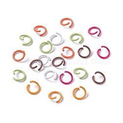 Открытые прыжковые кольца из окрашенного распылением железа, разноцветные, 18 датчик, 10x1 мм, Около 3846 шт / 1000 г