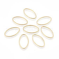 Brass Link Rings, Oval, Unplated, Nickel Free Size: about 16mm wide, 26mm long, 1mm thick