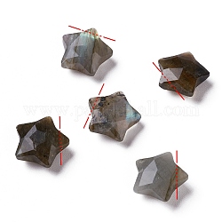 Charms in labradorite naturale, stella, sfaccettato, 13~13.5x14~14.5x6~6.5mm, Foro: 0.8 mm