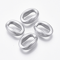 Spritzlackierte CCB-Kunststoff-Verbindungsringe, Quick-Link-Anschlüsse, für die Herstellung von Schmuckkabeln, Oval, Silber, 23x16x9 mm, Innendurchmesser: 7.5x15 mm