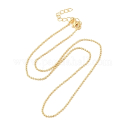 Collar de cadena de bolas de latón chapado en estante para mujer, sin plomo y el cadmio, real 18k chapado en oro, 17.80 pulgada (45.2 cm)
